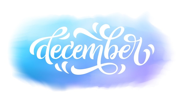 December belettering typografie. inspirerende citaat. typografie voor kalender of poster, uitnodiging, wenskaart of t-shirt. vector belettering, kalligrafie design. eps10