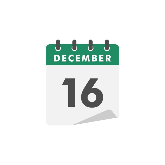 Modello vettoriale dell'icona del calendario di dicembre