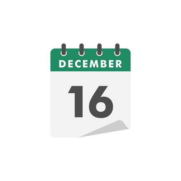 December Calendar Icon Vector Template