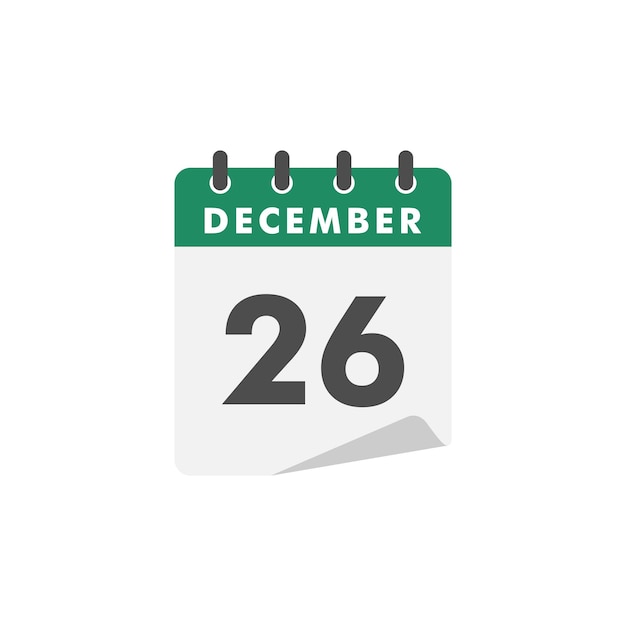 December Calendar Icon Vector Template