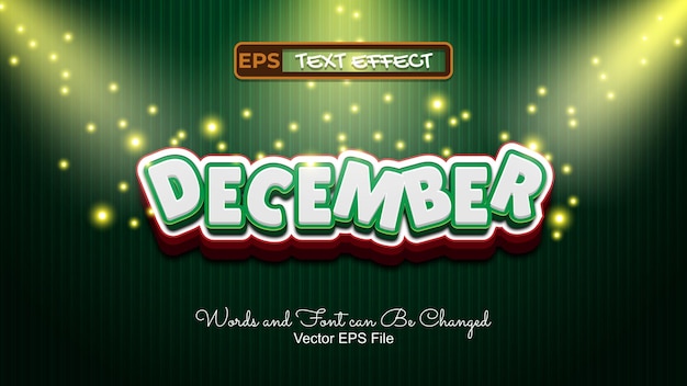 December editable text effect