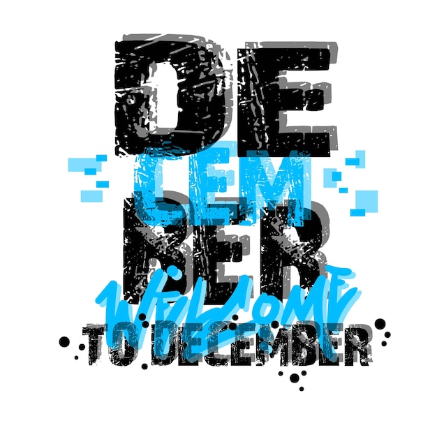 Vector december month typography t shirt design