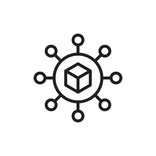 Decentrale lijnpictogram geïsoleerd op witte achtergrond