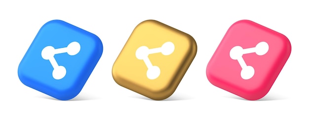 Decentraliseren van verbinding gecodeerde netwerkknop verbindingsbeheer 3D realistische iconen