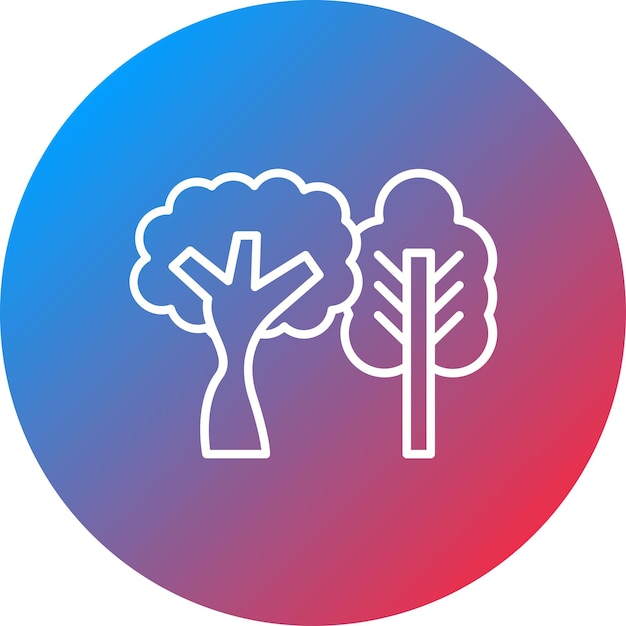 Икона векторного изображения лиственных деревьев может быть использована для сезонных