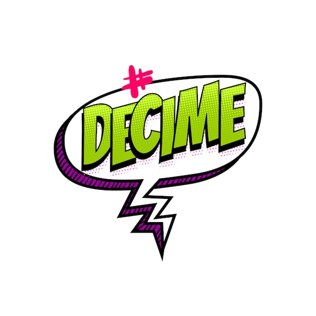 Decime  tell me acronym hashtag spanish comic text collection sound effects pop art style Vector