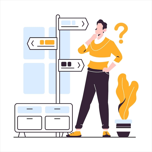 Vector decision making concept illustratio