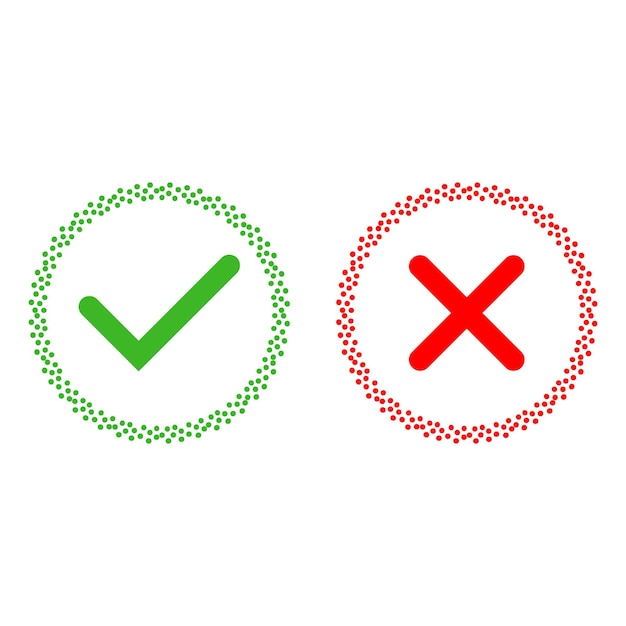 Decision making icons for yes and no voting