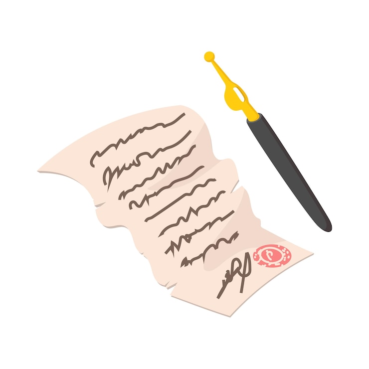 Vector declaration of independence cartoon icon on white background