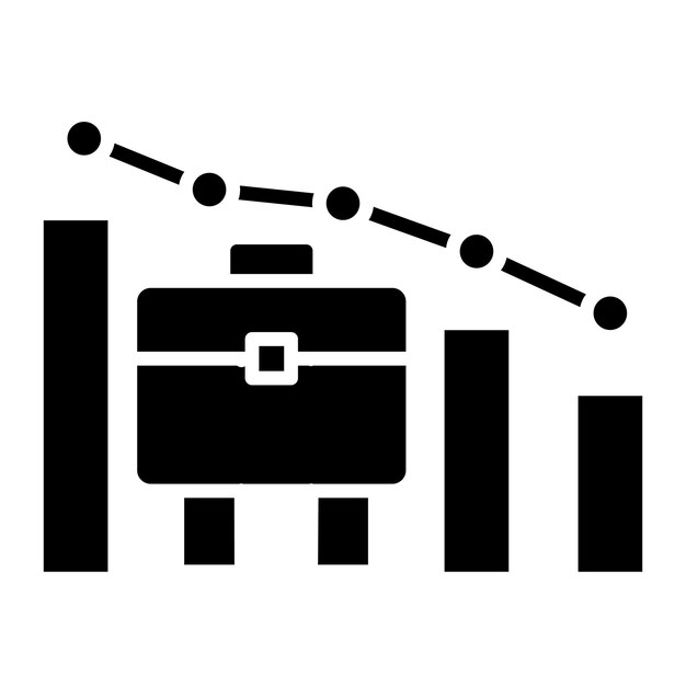 Vector decline diagram vector illustration