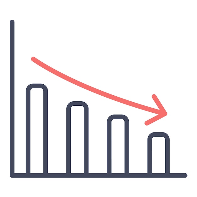 Vector decline graph vector illustration style