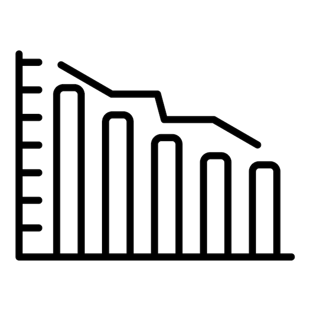 Declining Line Graph Vector Illustration Style