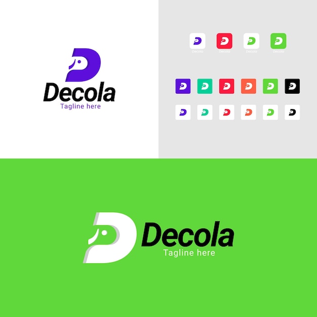 Decola logo design - D letter logo