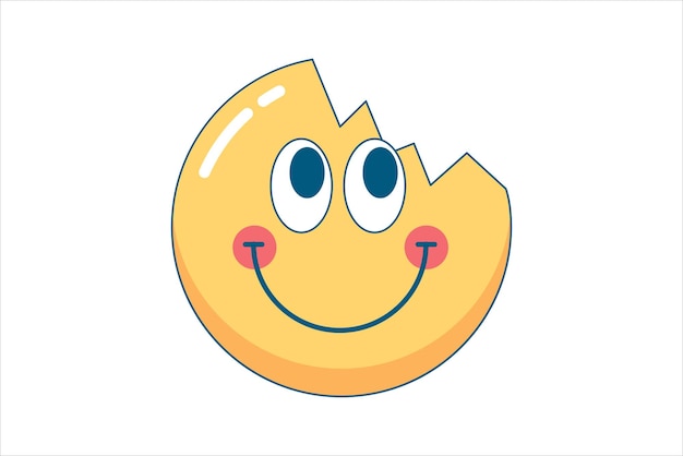 Vector decor face smile sticker design