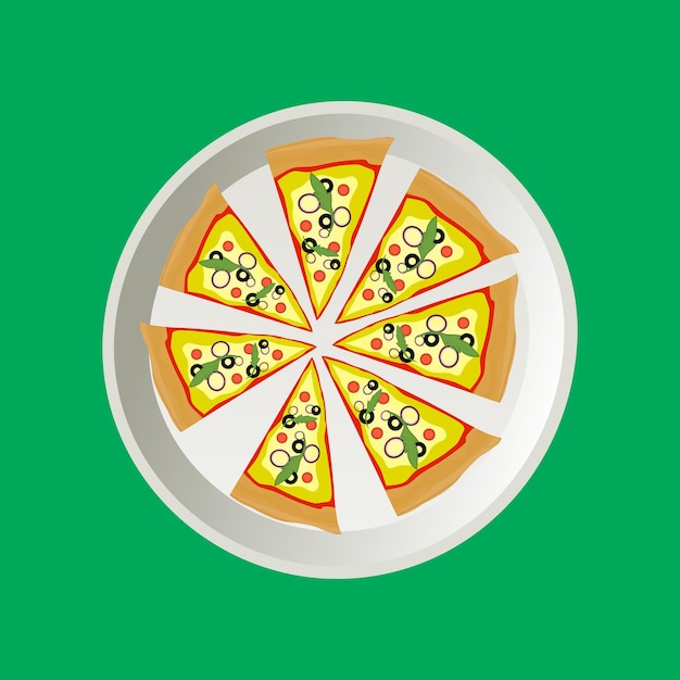 Vector decorate plate of pizza vector design