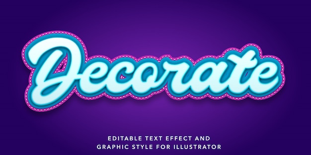 decorate stitch letter style editable text effect