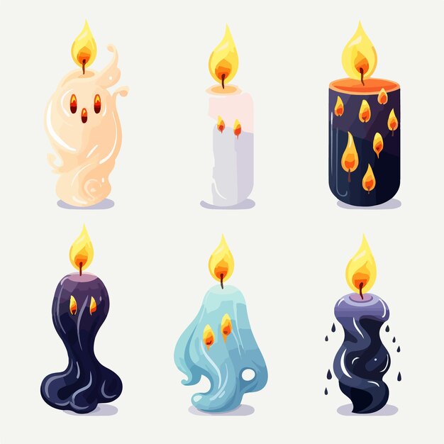 Decora con le candele di halloween. le illustrazioni evocano l'arte horror autunnale generazione ai