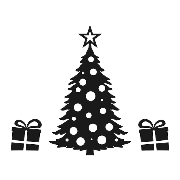 Decorated Christmas tree Vector