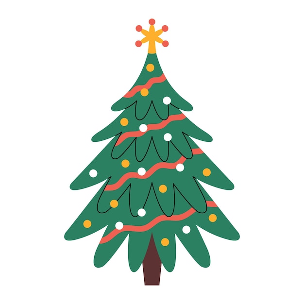 Vector decorated christmas tree