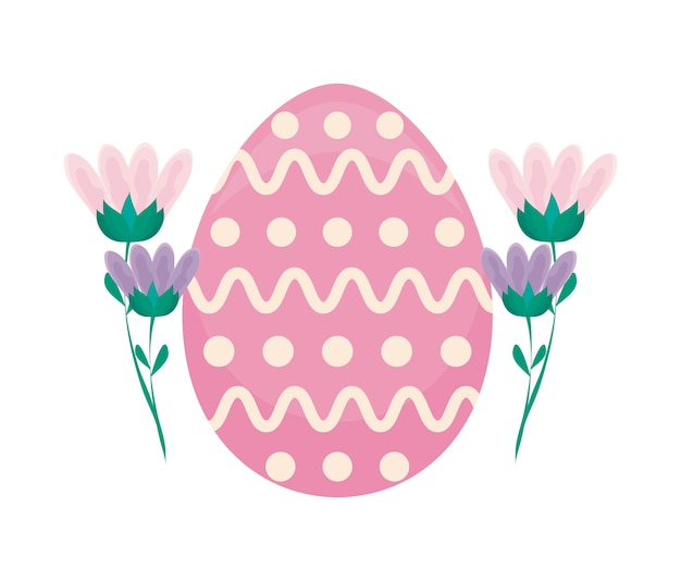 Uovo di pasqua decorato con fiori