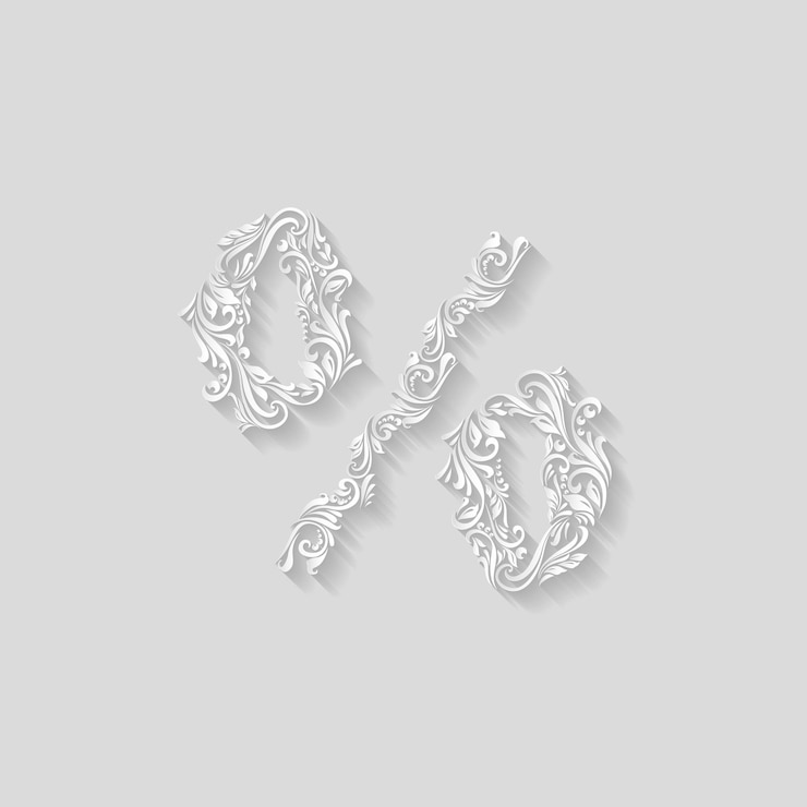 Vector decorated percent sign