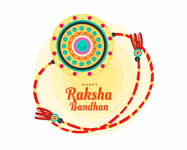 Decorated and traditional rakhi for Indian festival Raksha Bandhan wishes card design