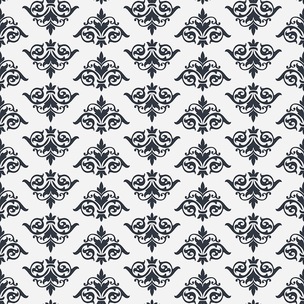 Decoratief bloemendamastbehang naadloos patroon en barok ornament koninklijke achtergrond
