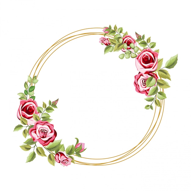 Decoratief cirkelkader met bloemen en bladerenornament