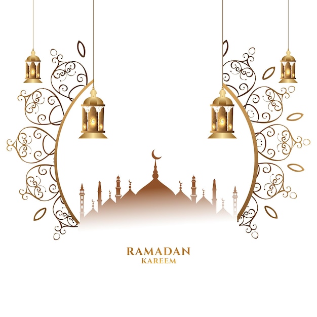 Vector decoratief en stijlvol ramadan kareem religieus ontwerp als achtergrond 20