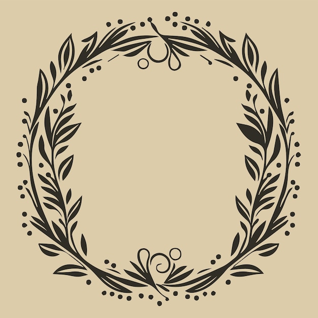 Decoratief frame ornament Floral vector illustratie van vintage textuur blad klomp