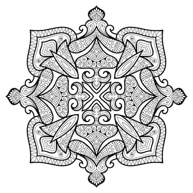 Decoratief gedetailleerd mandala-ontwerp mehndi-stijl