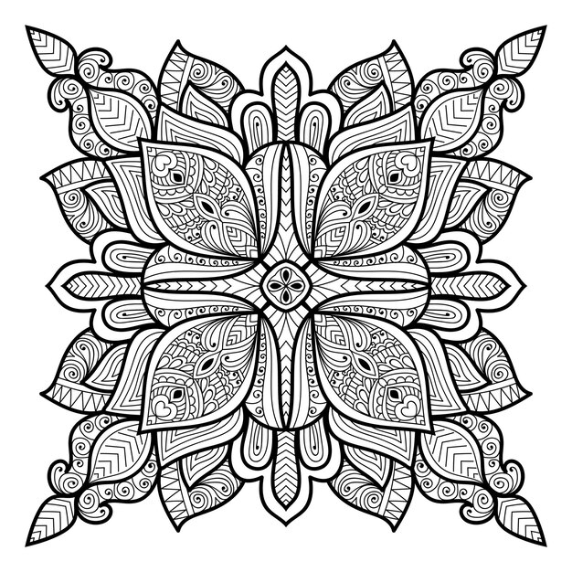 Decoratief gedetailleerd mandala-ontwerp met mehndi-stijl