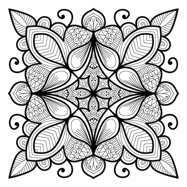 Decoratief gedetailleerd mandala-ontwerp met mehndi-stijl