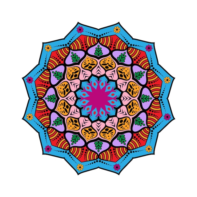 Decoratief kleurrijk mandala-achtergrondontwerp