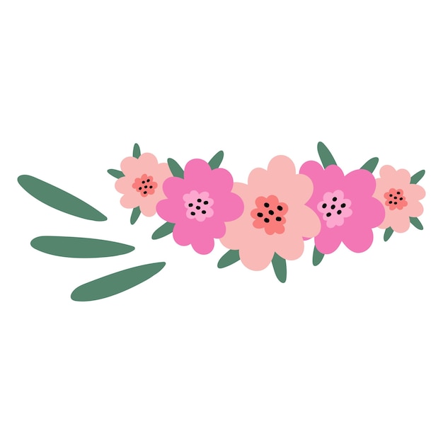 Vector decoratief lente bloemen element