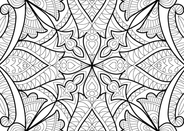 Decoratief Mandala-ontwerp kleurplaatillustratie