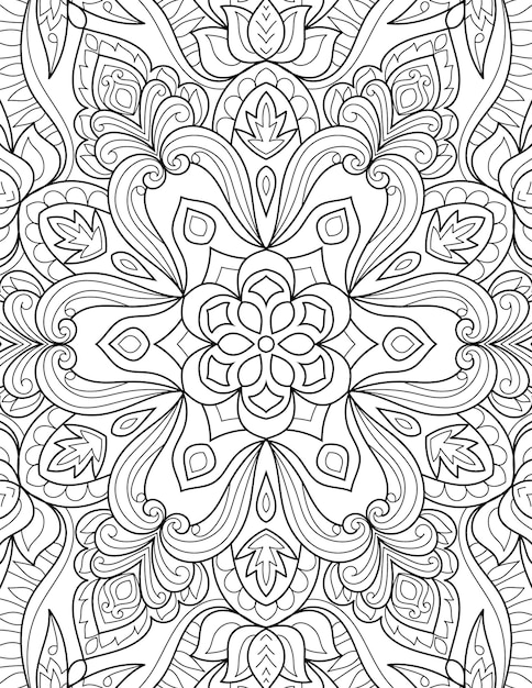 Decoratief Mandala-ontwerp kleurplaatillustratie