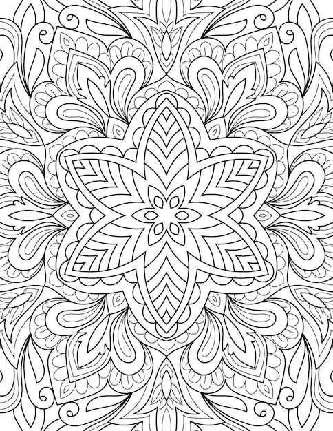 Decoratief Mandala-ontwerp kleurplaatillustratie