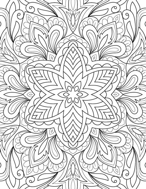 Vector decoratief mandala-ontwerp kleurplaatillustratie