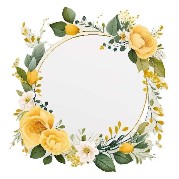 Decoratief vintage geel rozen aquarel frame voor het wieden van uitnodigingen of wenskaarten
