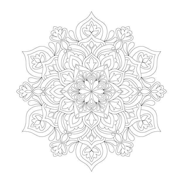 Vector decoratieve afgeronde mandala kleurboek pagina illustratie