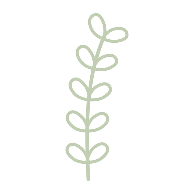 Decoratieve bladplant platte vectorillustratie