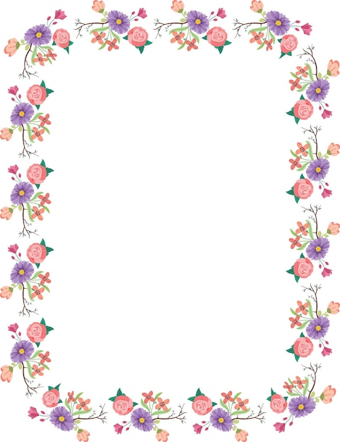 Vector decoratieve bloemen frame design element digitale illustratie