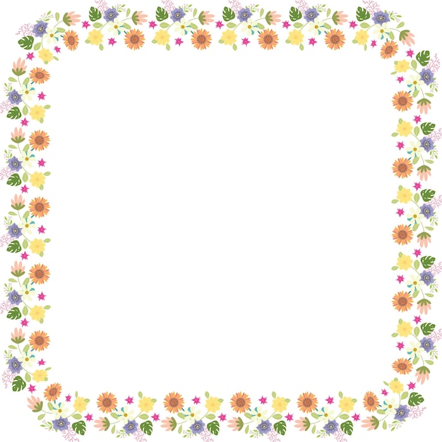 Vector decoratieve bloemen frame design element digitale illustratie