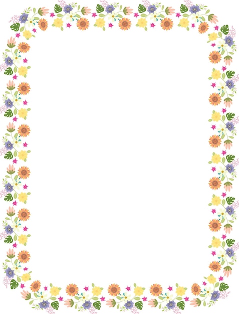 Vector decoratieve bloemen frame design element digitale illustratie