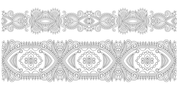 Decoratieve etnische streeppatroon Indiase paisley ontwerp vectorillustratie