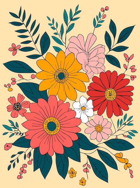 Decoratieve gekleurde bloemen patroon vector illustratie