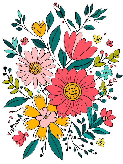 Vector decoratieve gekleurde bloemen patroon vector illustratie