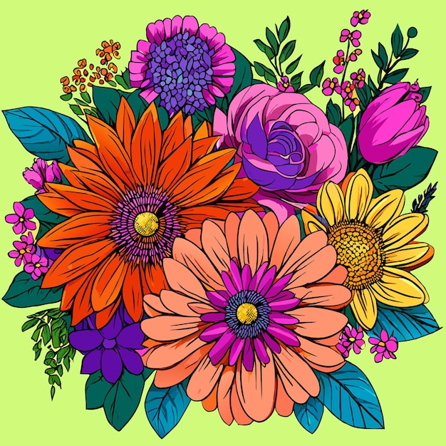 Decoratieve gekleurde bloemen patroon vector illustratie