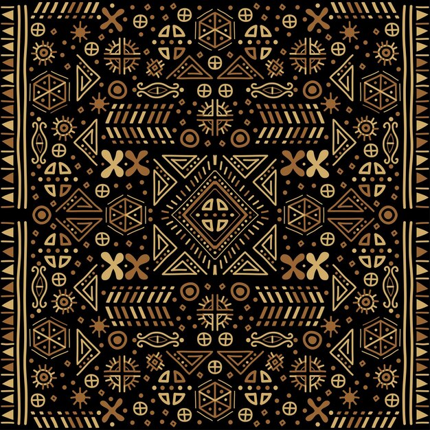 Decoratieve geometrische Afrikaanse naadloze Vector tribal cover achtergrond